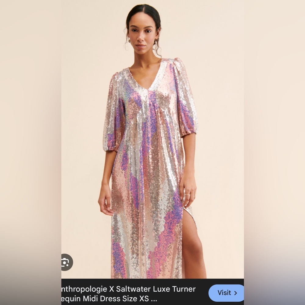 Beautiful gently used Saltwater LUXE sequin midi dress - size medium